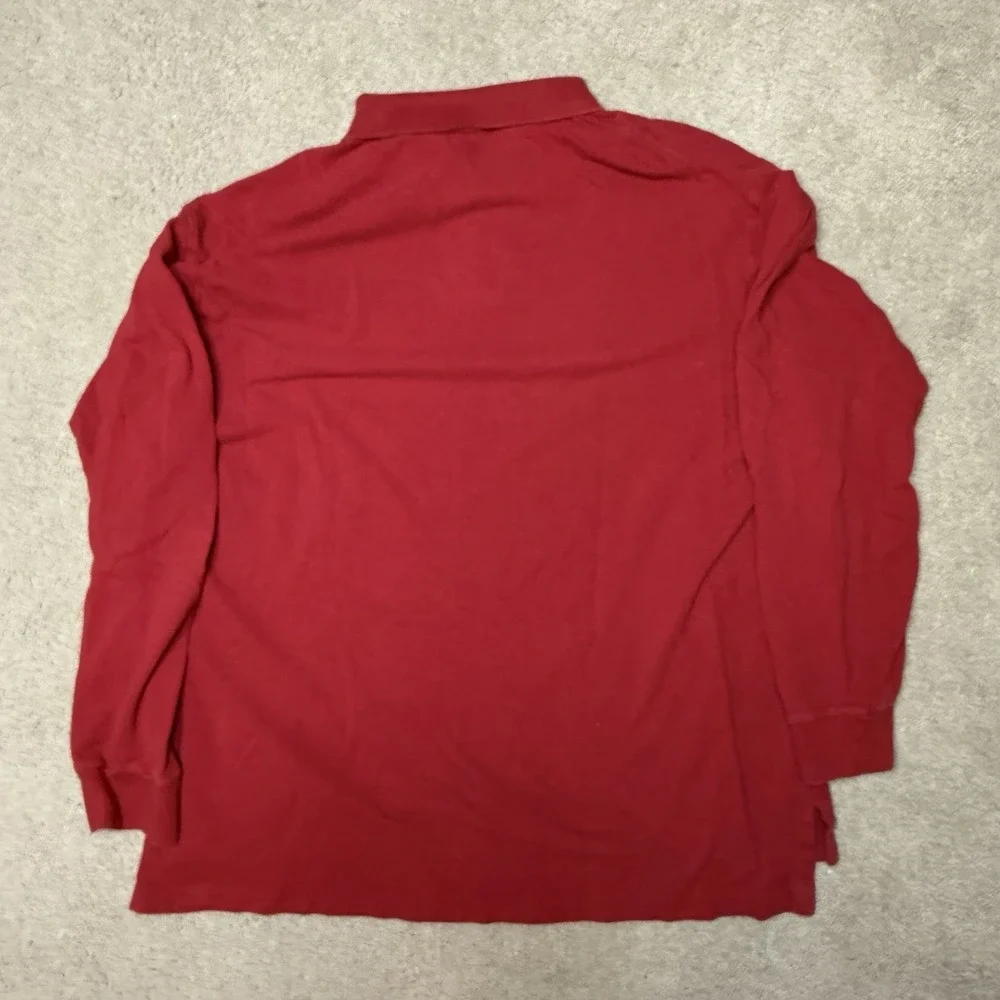 Polo Ralph Lauren Long Sleeve Polo Shirt Men's XXL Red Green Pony Rugby Vintage